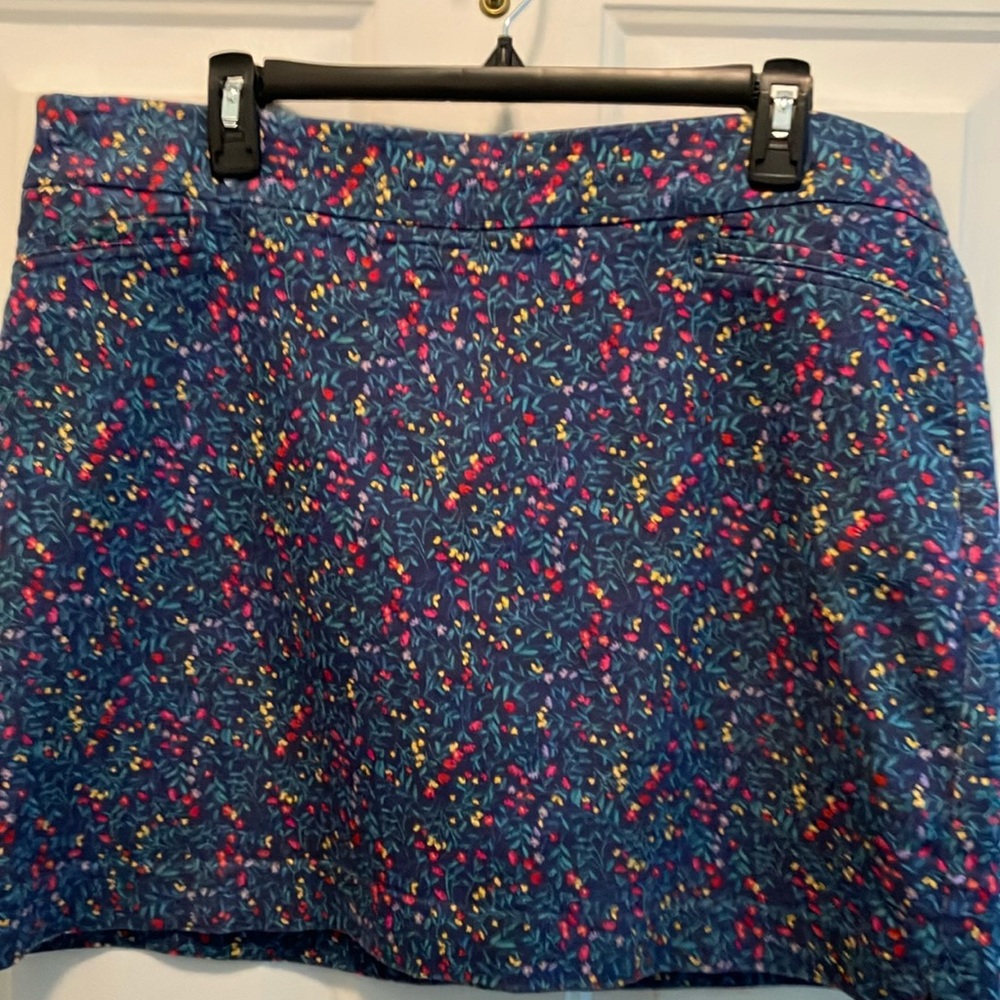 Croft & Barrow Pink and Blue Mini Skater Skirt Cocktail